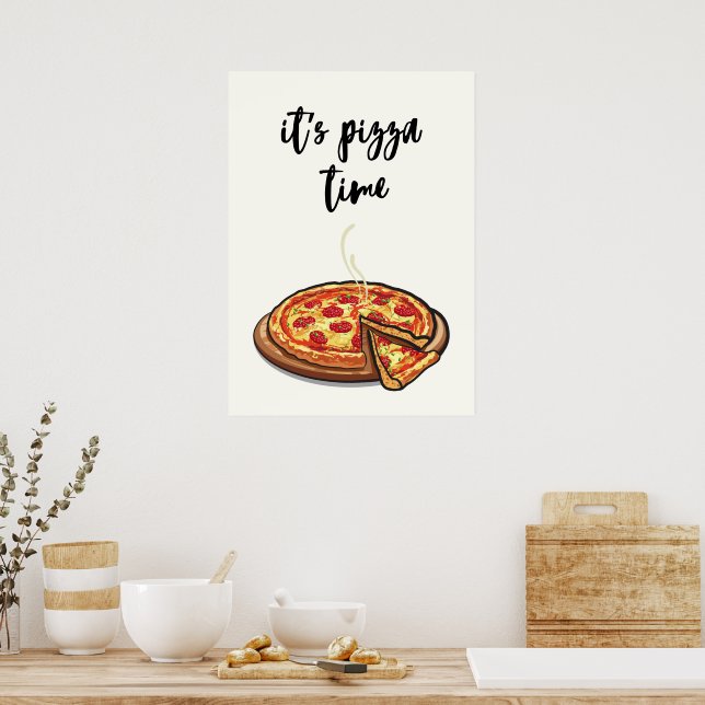 Poster É hora de pizza (Cozinha)