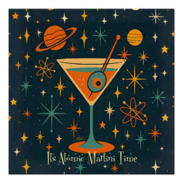 Póster É hora do Martini Atômico Estrelas Cósmicas