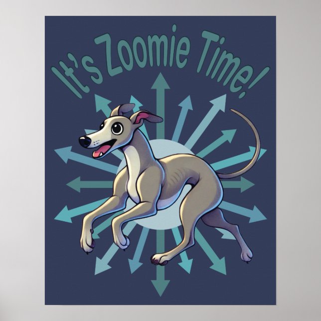 Poster É hora do Zoomie Greyhound (Frente)