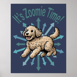 Poster É hora do Zoomie Labradoodle