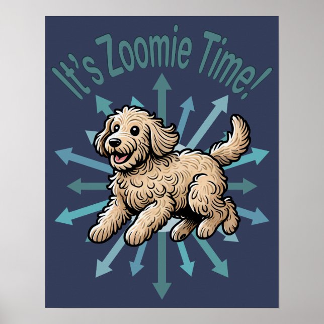 Poster É hora do Zoomie Labradoodle (Frente)