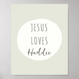 Poster e Impressões "nome personalizado" Jesus ama