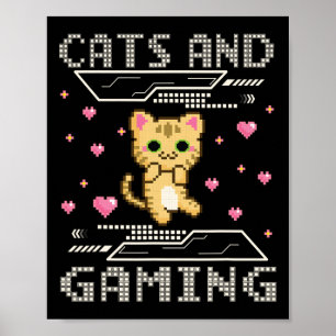 Poster E Jogos Para O Gamer Amante De Gatos Jogo De Vídeo