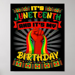 Poster é juneteenth e meu aniversário africano preto june