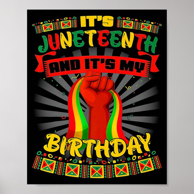 Poster é juneteenth e meu aniversário africano preto june (Frente)
