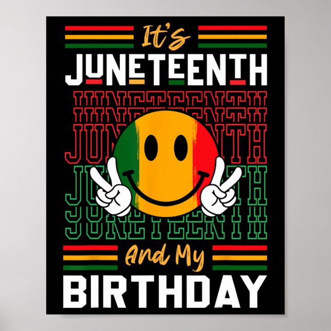 Poster É Juneteenth E Meu Aniversário História da Liberda (Frente)