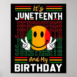 Poster É Juneteenth E Meu Aniversário História da Liberda