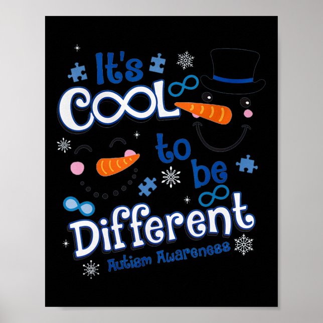 Poster É Legal Natal Ser Diferente - Autismo Ciente (Frente)