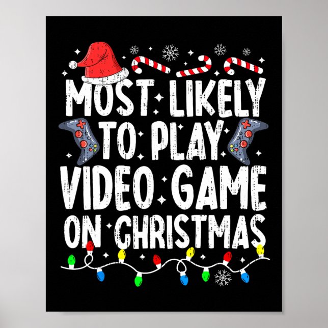 Poster É Mais Provável Jogar Vídeo No Natal Pajama (Frente)