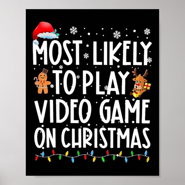Poster É Mais Provável Jogar Videos games No Natal (Frente)