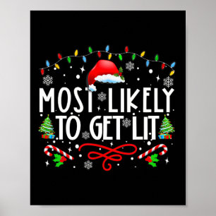 Poster É Mais Provável Ter Um Natal De Família De Bebendo