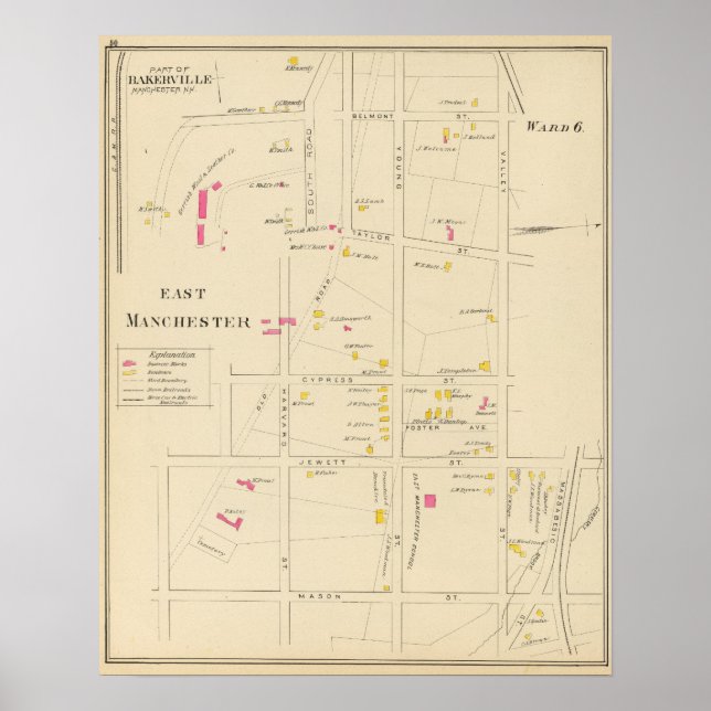 Póster E Manchester, Bakerville, Ward 6 (Frente)