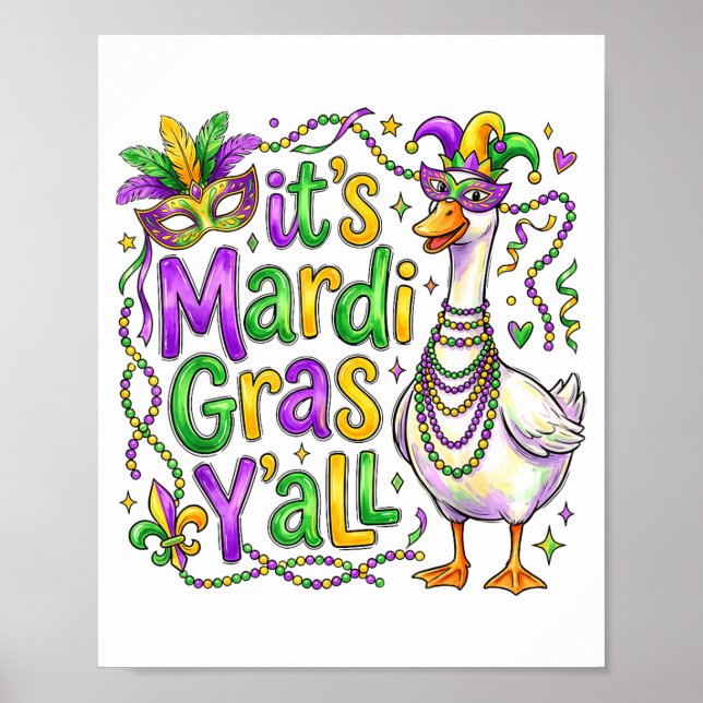 Poster É Mardi Gras, seu ganso engraçado desfile de carna (Frente)