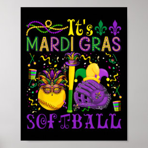 Poster É Mardi Gras Softll Player Equipe Costume Mask