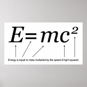 Poster E=MC2 Teoria da Relatividade de Einstein