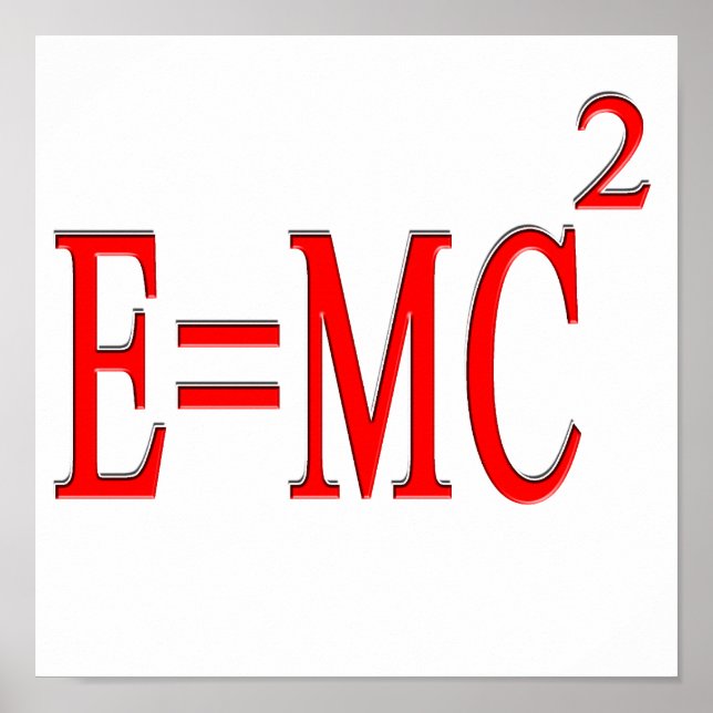 Póster E=MC 2 (vermelho) (Frente)