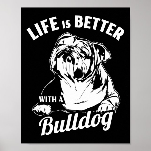 Poster É Melhor Com Um Buldogue (Frente)