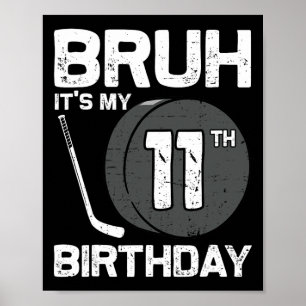 Poster É Meu 11º Aniversário 11 Anos de Idade Jogador de