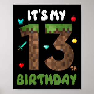 Poster É Meu 13º Aniversário Divertido Video Gamer De 13