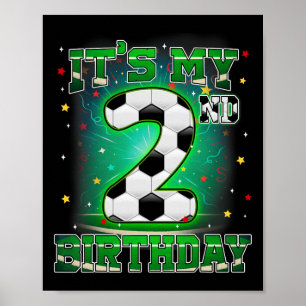 Poster É Meu 2º Aniversário Meninos Futebol 2 Anos De Ida