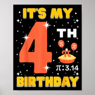 Poster É Meu 4º Aniversário Dia do Pi Matemática 4 Anos C
