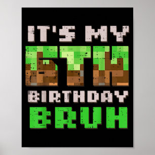 Poster É Meu 6º Aniversário Bruh Xel Gamer 6 Aniv Jogos
