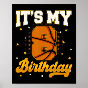 Poster É Meu 8º Aniversário Sketll Menino Presentes 8 Ano