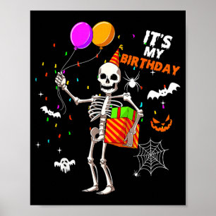 Poster É Meu Aniversário Esqueleto Feliz Aniversário No H