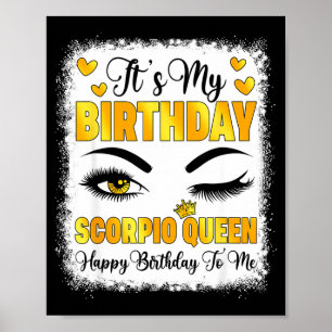 Poster É Meu Aniversário Rainha Escorpião Feliz Aniversár