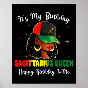 Poster É Meu Aniversário Rainha Sagitário Feliz Aniversár