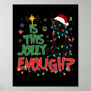 Poster É Natal Feliz de Gato Preto Suficientemente Alegre