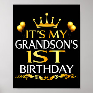 Poster É o 1º aniversário do meu neto Feliz Aniversário 1