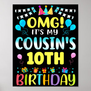 Poster É o 10º aniversário do meu primo, doce 10 anos de