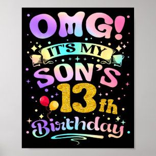 Poster É o 13º aniversário do meu filho! Feliz 13 anos
