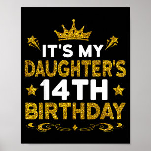 Poster É o 14º aniversário da minha filha Feliz Aniversár