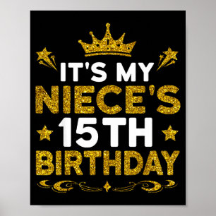 Poster É o 15º Aniversário da Minha Sobrinha Feliz Aniver