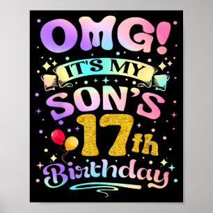 Poster É o 17º aniversário do meu filho, Feliz 17 anos 