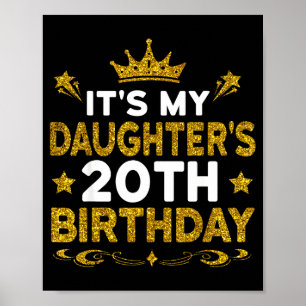 Poster É o 20º Aniversário da Minha Filha Feliz Aniversár
