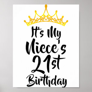 Poster É o 21º aniversário da minha sobrinha Coroa Feliz