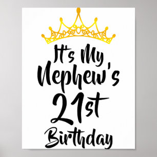 Poster É o 21º aniversário do meu sobrinho Coroa Feliz 21