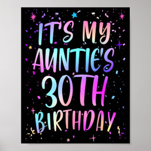 Poster É o 30º Aniversário da Minha Tia Colorido Feliz 30