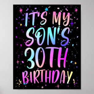Poster É o 30º Aniversário do Meu Filho Colorido Feliz 30