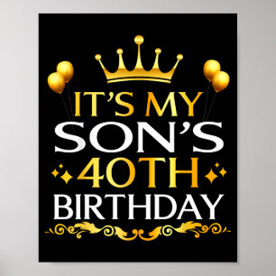Poster É o 40º aniversário do meu filho Feliz aniversário