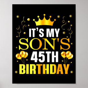 Poster É o 45º aniversário do meu filho Feliz Aniversário