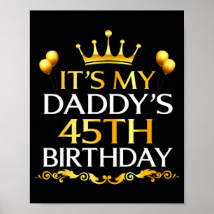 Poster É o 45º Aniversário do Meu Papai Feliz Aniversário