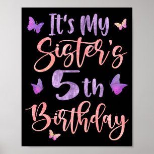 Poster É o 5º aniversário da minha irmã Borboleta Feliz 5