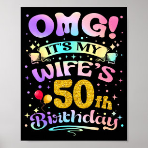 Poster É o 50º aniversário da minha esposa Feliz 50 anos