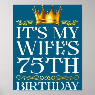 Poster É o 75º Aniversário da Esposa Ilustração Feliz