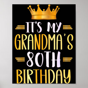 Poster É o 80º aniversário da minha avó Feliz 80 anos _