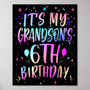 Poster É o Aniversário de 6 Anos do Meu Neto Colorido Fel